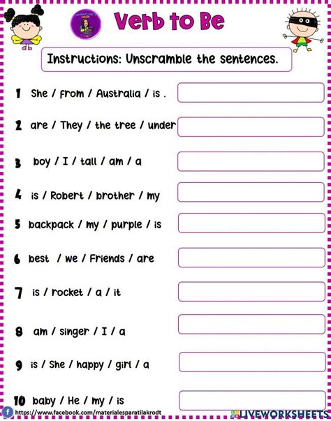 Unscramble Sentences Present Simple Worksheet Live 44 Off