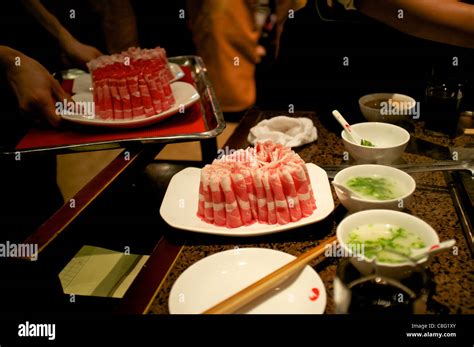 Beef And Mutton At Hai Di Lao Hot Pot Restaurant In Beijing China 21 Oct 2011 Stock Photo Alamy