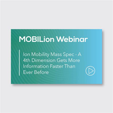 Ion Mobility Mass Spec - A 4th Dimension Gets More Information Faster