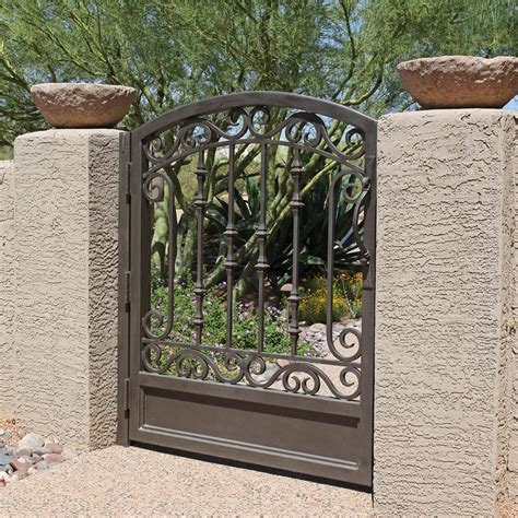 Custom Iron Gate With Arch And Kickplate First Impression Ironworks Custom Iron Gates Iron