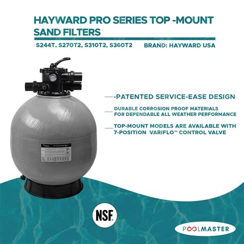 Hayward S270T2 3.70 sq.ft. Pro Series Top Mount Sand Filter - 74GPM