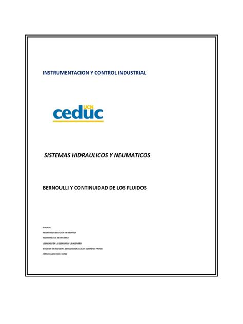 Apuntes Continuidad Y Bernoulli Pdf Mecánica De Fluidos Viscosidad