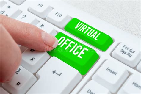 Conceptual Caption Virtual Office Business Showcase Mobile Work