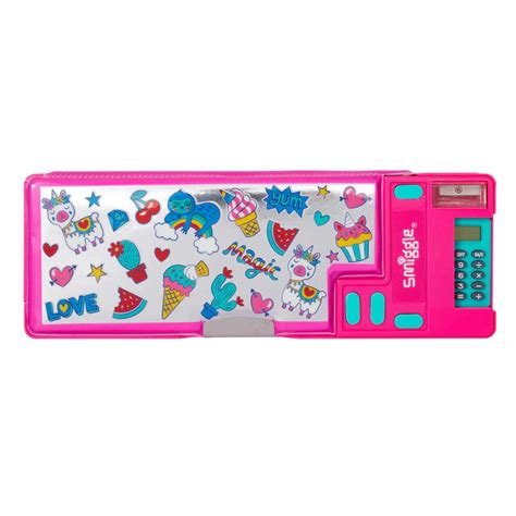 smiggle vibin pop  pencil case pink toybox