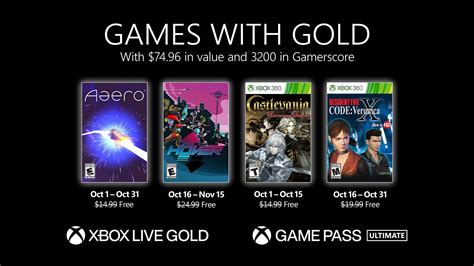 Xbox Games With Gold For October Lineup Video Games Blogger