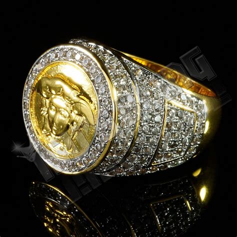 18k Gold Plated Iced Medusa Ring Nivs Bling