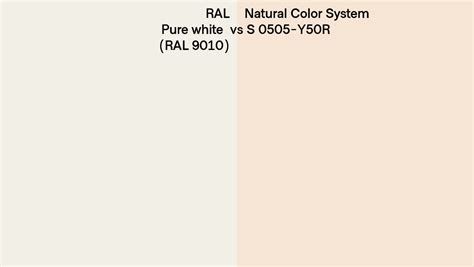 Ral Pure White Ral 9010 Vs Natural Color System S 0505 Y50r Side By