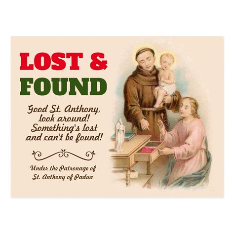 St Anthony Of Padua Finder Of Lost Things Tf 01 Postcard Saint