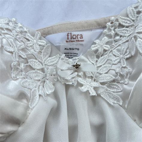 White Floral Sheer Lingerie Slip Floral Trendy Depop