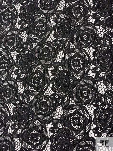 Floral Guipure Lace Black In Black Lace Fabric Fabric