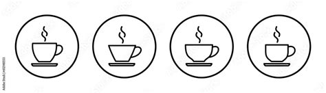coffee cup icon set illustration cup  coffee sign  symbol stock