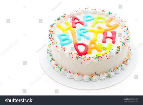Happy Birthday Cake Isolated On White Stock Photo 328607687 | Shutterstock