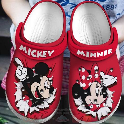 HOT Mickey Mouse And Minnie Mouse Red Crocs Shoes Express Your Unique