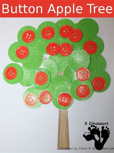 Button Apple Tree Craft Tree Crafts Crafts Preschool Crafts