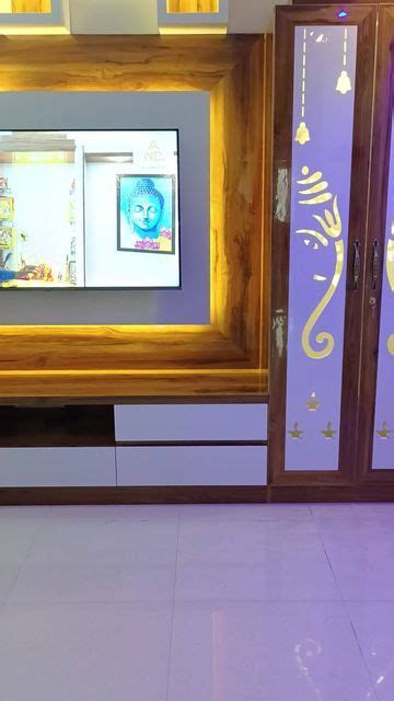 Anc Interior On Instagram Tv Unit With Puja Mandir Design Ideas By