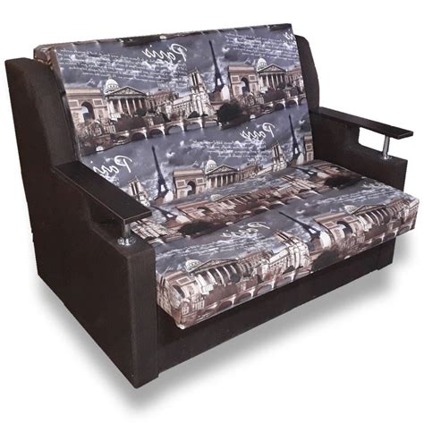 Диван - Кровать Марта 110см (Париж+шоколад). Раскладной Диван с Нишей ...