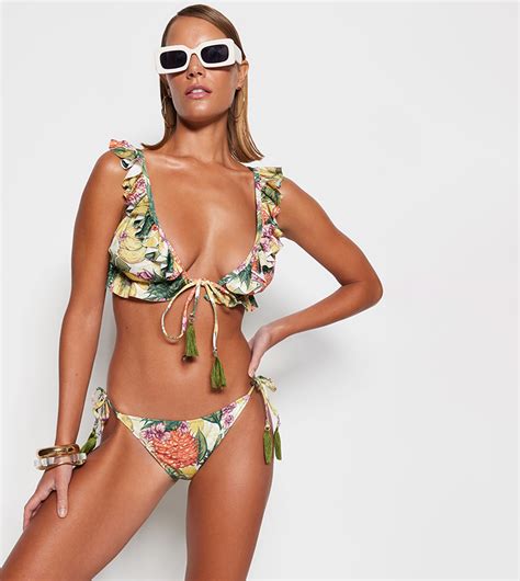 Buy Trendyol Floral Print Triangle Frilly Bikini Set In Multiple Colors Thstreet Uae