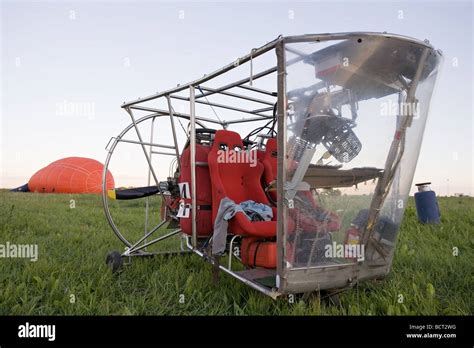 Close Up Shot Of Blimp Gondola Standing On Green Grass Stock Photo Alamy