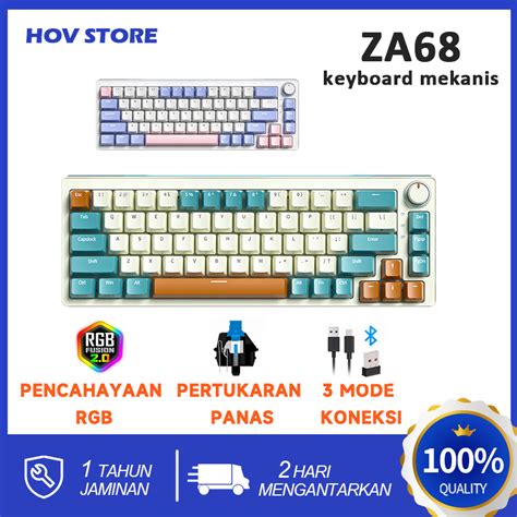 Jual ZIFRIEND ZA68 Keyboard Mekanis Berkabel Bluetooth 2 4G Hot Swappale 3 Mode Hot Swap RGB