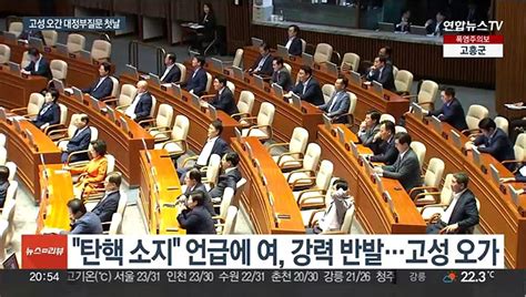 대정부질문 첫날부터 격돌탄핵 언급에 고성 오간 회의장 동영상 Dailymotion