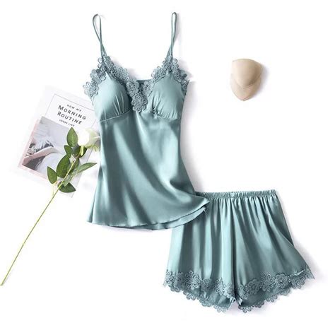 Sl Sexy Nightgown Lingerie Set Satin Silk Sleepwear For Women Shopee Malaysia