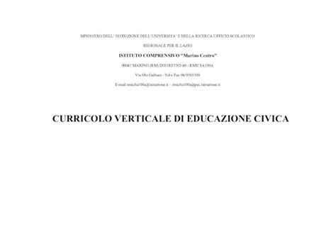 PDF CURRICOLO VERTICALE DI EDUCAZIONE CIVICA Diversi Tipi Di