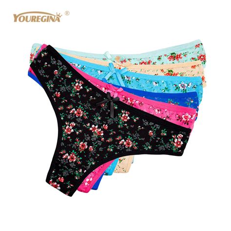 Youregina Ladies Underwear Women Cotton Floral Print G String Sexy