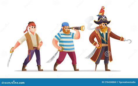 Pirates Captain And Soldiers Stock Vector Illustration Of Dagger