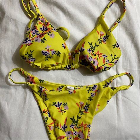 Yellow Floral Bikini Set On Carousell