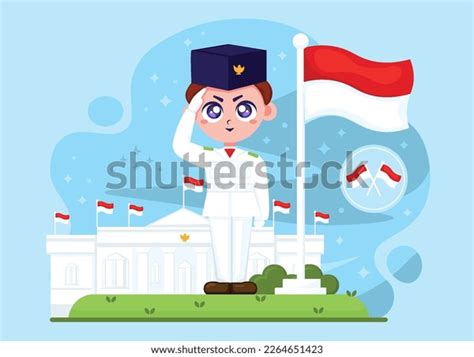 Paskibra Merah Putih Indonesia Celebrate Stock Vector Royalty Free