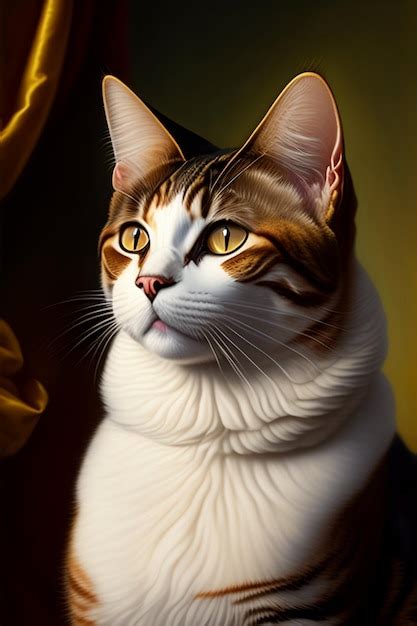 Premium AI Image Beautiful Cat Portrait Close Up Ai Generative