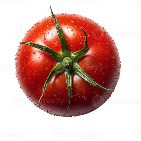 Freshly Picked Ripe Tomato with Glistening Water Droplets 55757879 PNG