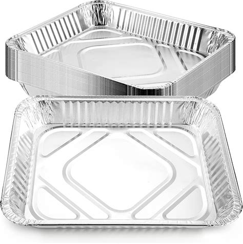 Casewin Aluminium Foil Food Containers Disposable Foil Pan 50 Pcs Aluminium Foil Trays 2250ml