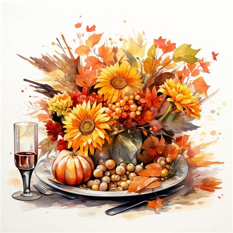 Thanksgiving Floral Centerpiece Art Free Stock Photo - Public Domain