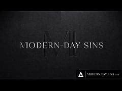 Modern Day Sins Blonde Challenges Massive Tits Trans Ex To Aggressive Bareback Anal Out Of