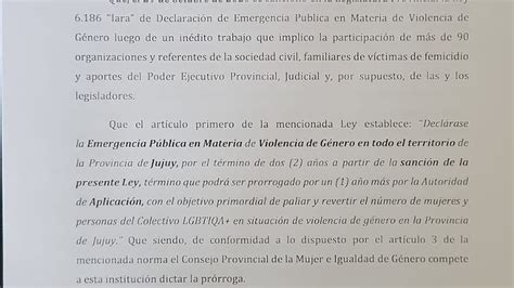 Prórroga De La Ley De Emergencia En Materia Pública De Violencia De Género