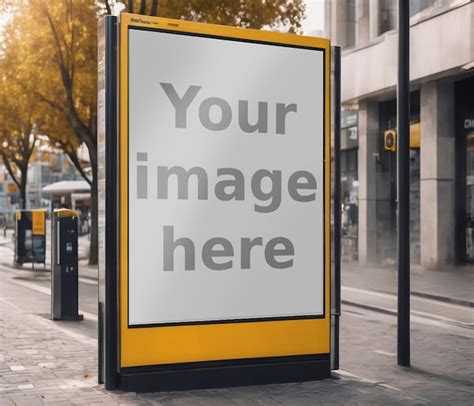 Premium Psd Advertising Board Mockup Advertising Board Near Bus Stop