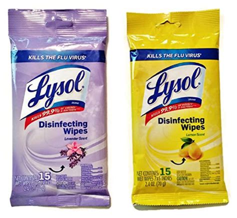 Lysol Disinfecting Wipes On The Go Travel Size Lemon And Lavender Scents 4 Pk On Galleon