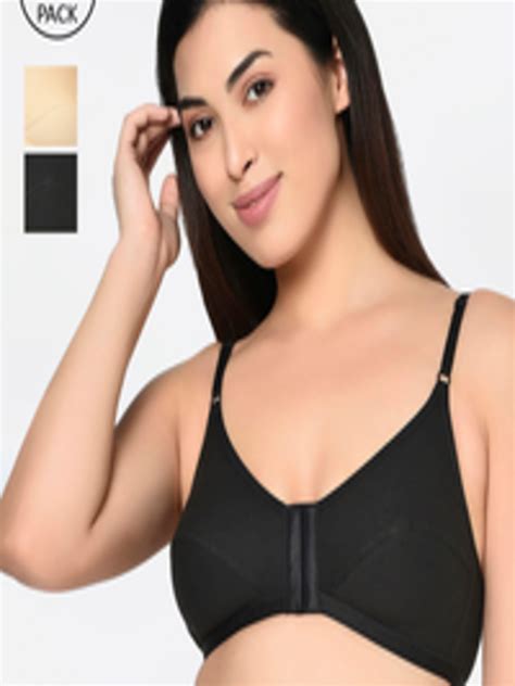 Buy Bodycare Pack Of Black Nude Coloured Solid Non Wired Non Padded Everyday Bra BSB