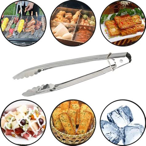 Pc Stainless Steelfruit Salad Tongs Barbecue Grill Accessories With