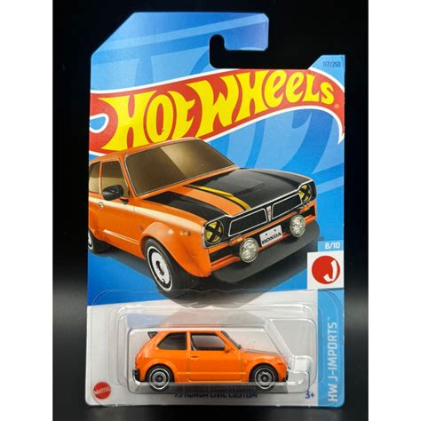 78車庫1 64 Hot Wheels風火輪Honda Civic Custom 本田 橘色 蝦皮購物