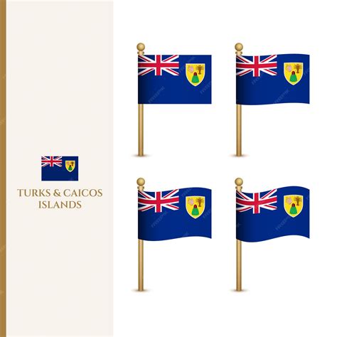 Premium Vector | Waving turks and caicos islands flags 3d vector