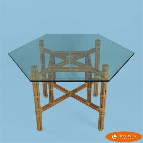 McGuire Style Square Blonde Dining Table Circa Who