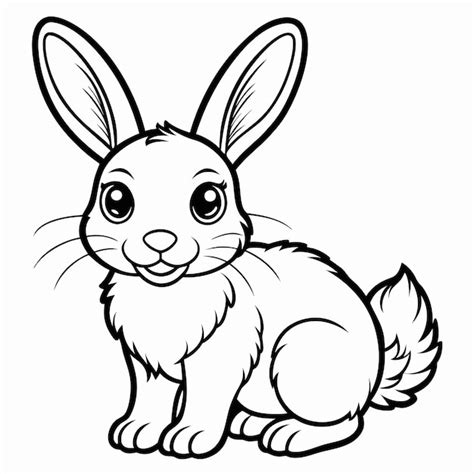Printable Rabbit Coloring Page for Kids Develop Creativity and Fine ...