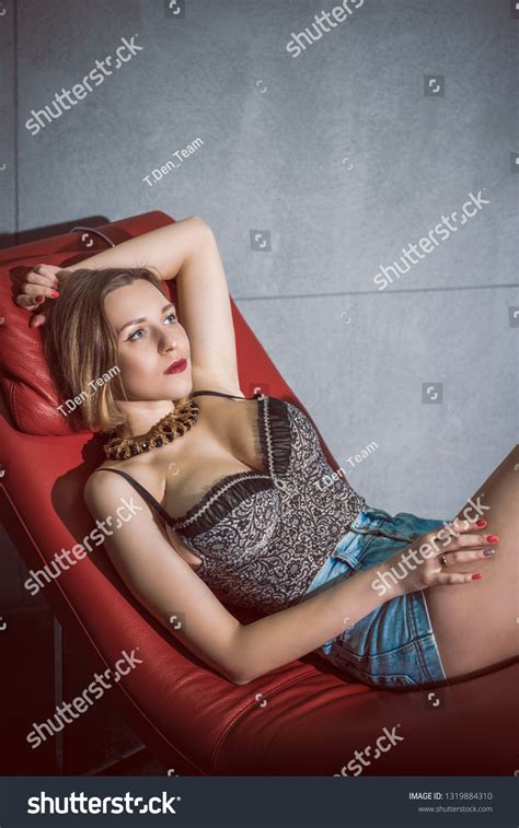 Portrait Sexy European American Woman Lingerie Stock Photo 1319884310 Shutterstock