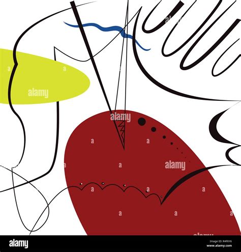 Abstract Vector Artwork Inspired By Spanish Painter Joan Miro Stock