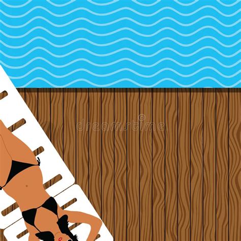 Fille En Illustration Et Plage De Vecteur De Bikini Illustration De Vecteur Illustration Du