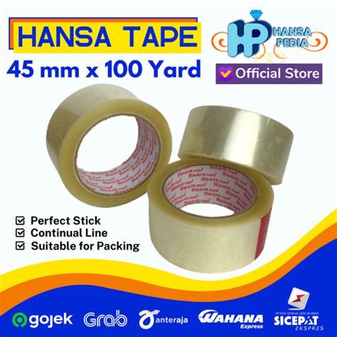 Promo NEW Lakban Bening Coklat 2 Inch 100 Yard Hansa Tape Anti Putus