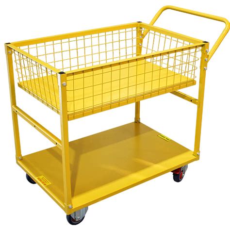 2 Tier 900 X 600mm Stock Picking Trolley With Mesh Top Pfr134