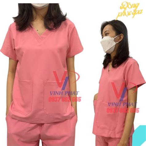 Đồng phục spa thẩm mỹ viện cao cấp màu xanh lá hot nhất hiện nay